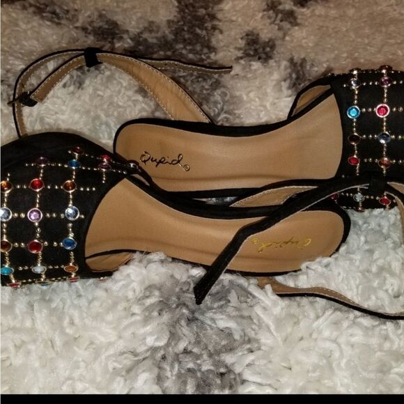 BRAND NEW QUPID JEWEL HIGH HEEL STILETTOS ADJUSTABLE ANKLE STRAP OPEN TOE SANDAL - Picture 12 of 16